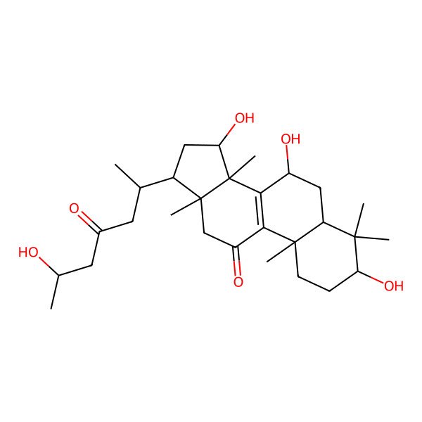 2D Structure of 3,7,15-Trihydroxy-17-(6-hydroxy-4-oxoheptan-2-yl)-4,4,10,13,14-pentamethyl-1,2,3,5,6,7,12,15,16,17-decahydrocyclopenta[a]phenanthren-11-one