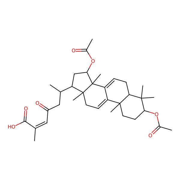 2D Structure of 6-(3,15-diacetyloxy-4,4,10,13,14-pentamethyl-2,3,5,6,12,15,16,17-octahydro-1H-cyclopenta[a]phenanthren-17-yl)-2-methyl-4-oxohept-2-enoic acid