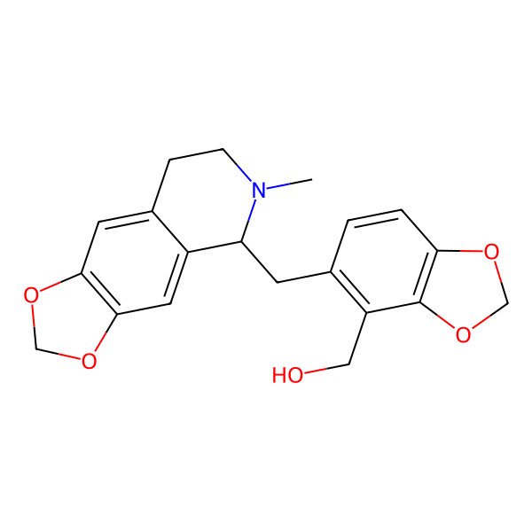 2D Structure of [5-[[(5R)-6-methyl-7,8-dihydro-5H-[1,3]dioxolo[4,5-g]isoquinolin-5-yl]methyl]-1,3-benzodioxol-4-yl]methanol