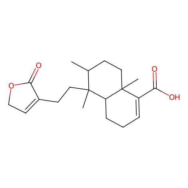 2D Structure of (4aS,5R,6S,8aS)-5,6,8a-trimethyl-5-[2-(5-oxo-2H-furan-4-yl)ethyl]-3,4,4a,6,7,8-hexahydronaphthalene-1-carboxylic acid