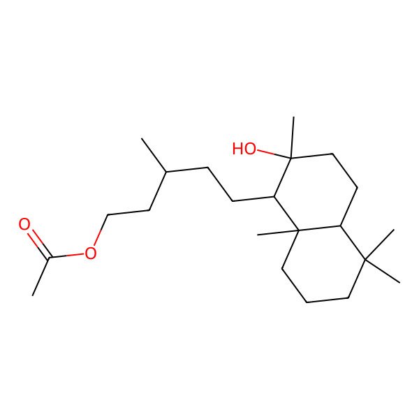 2D Structure of [(3R)-5-[(1R,2R,4aS,8aS)-2-hydroxy-2,5,5,8a-tetramethyl-3,4,4a,6,7,8-hexahydro-1H-naphthalen-1-yl]-3-methylpentyl] acetate