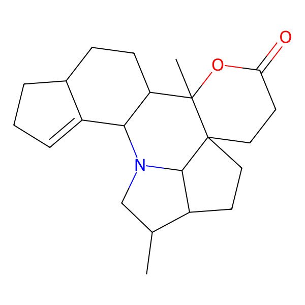 2D Structure of (6R,7S,10S,15R,18S,19R,22S)-6,18-dimethyl-5-oxa-16-azahexacyclo[14.5.1.01,6.07,15.010,14.019,22]docos-13-en-4-one