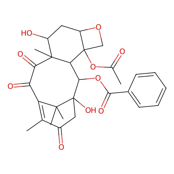 2D Structure of [(1S,2S,3R,4S,7R,9S,10S)-4-acetyloxy-1,9-dihydroxy-10,14,17,17-tetramethyl-11,12,15-trioxo-6-oxatetracyclo[11.3.1.03,10.04,7]heptadec-13-en-2-yl] benzoate