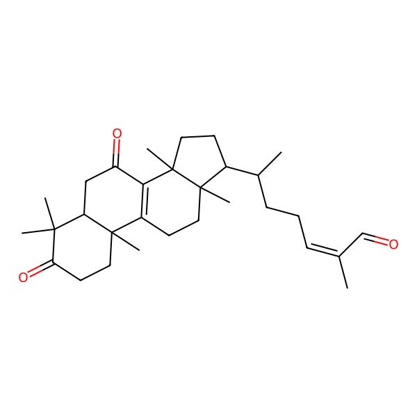 2D Structure of 2-methyl-6-(4,4,10,13,14-pentamethyl-3,7-dioxo-2,5,6,11,12,15,16,17-octahydro-1H-cyclopenta[a]phenanthren-17-yl)hept-2-enal