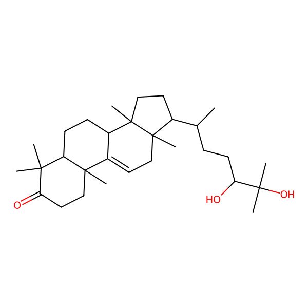 2D Structure of 17-(5,6-Dihydroxy-6-methylheptan-2-yl)-4,4,10,13,14-pentamethyl-1,2,5,6,7,8,12,15,16,17-decahydrocyclopenta[a]phenanthren-3-one