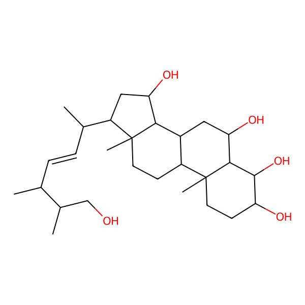 2D Structure of (3S,4R,5S,6S,8R,9S,10R,13R,14S,15R,17R)-17-[(E,2S,5R,6S)-7-hydroxy-5,6-dimethylhept-3-en-2-yl]-10,13-dimethyl-2,3,4,5,6,7,8,9,11,12,14,15,16,17-tetradecahydro-1H-cyclopenta[a]phenanthrene-3,4,6,15-tetrol