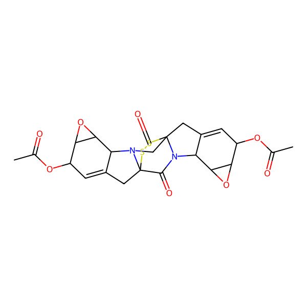 2D Structure of [(5R,7S,8S,16R,18S,19S)-19-acetyloxy-2,13-dioxo-6,17-dioxa-23,24-dithia-3,14-diazaoctacyclo[10.10.2.01,14.03,12.04,10.05,7.015,21.016,18]tetracosa-9,20-dien-8-yl] acetate