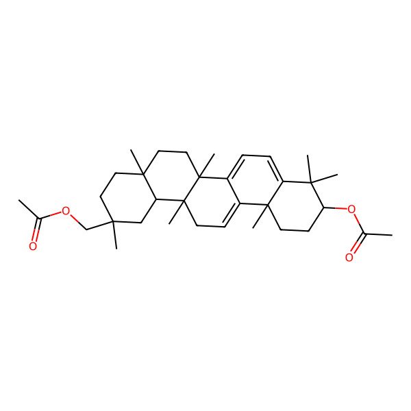 2D Structure of (10-Acetyloxy-2,4a,6a,9,9,12a,14a-heptamethyl-1,3,4,5,6,10,11,12,14,14b-decahydropicen-2-yl)methyl acetate 2D Structure of (10-Acetyloxy-2,4a,6a,9,9,12a,14a-heptamethyl-1,3,4,5,6,10,11,12,14,14b-decahydropicen-2-yl)methyl acetate