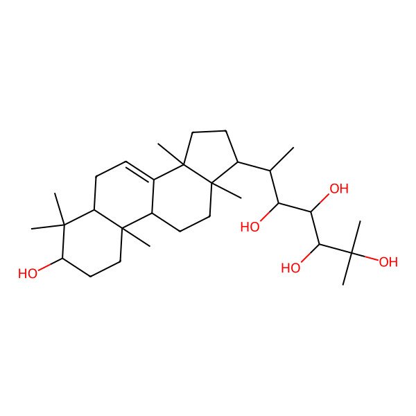 2D Structure of (3S,4S,5S,6R)-6-[(3R,5R,9S,10R,13S,14S,17S)-3-hydroxy-4,4,10,13,14-pentamethyl-2,3,5,6,9,11,12,15,16,17-decahydro-1H-cyclopenta[a]phenanthren-17-yl]-2-methylheptane-2,3,4,5-tetrol