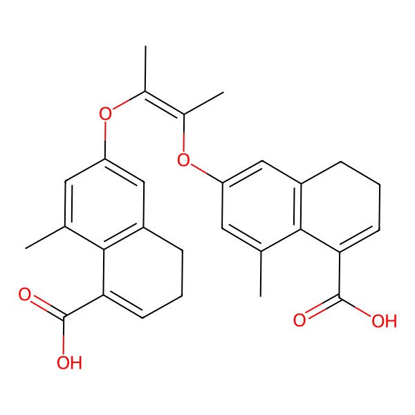 2D Structure of 6-[3-[(5-Carboxy-4-methyl-7,8-dihydronaphthalen-2-yl)oxy]but-2-en-2-yloxy]-8-methyl-3,4-dihydronaphthalene-1-carboxylic acid