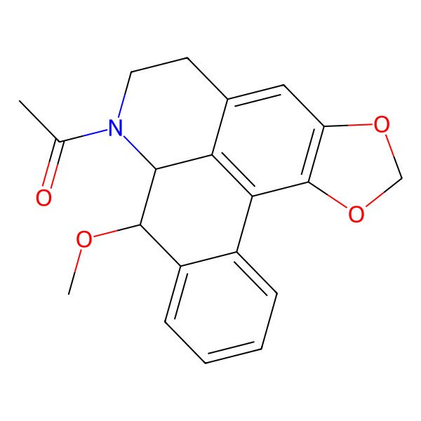 2D Structure of 1-[(12S,13R)-13-methoxy-3,5-dioxa-11-azapentacyclo[10.7.1.02,6.08,20.014,19]icosa-1(20),2(6),7,14,16,18-hexaen-11-yl]ethanone