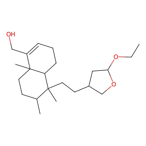 2D Structure of [(4aR,5S,6R,8aR)-5-[2-[(3S,5R)-5-ethoxyoxolan-3-yl]ethyl]-5,6,8a-trimethyl-3,4,4a,6,7,8-hexahydronaphthalen-1-yl]methanol