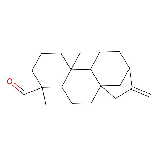 2D Structure of (1S,4R,5R,9S,10R,13R)-5,9-dimethyl-14-methylidenetetracyclo[11.2.1.01,10.04,9]hexadecane-5-carbaldehyde