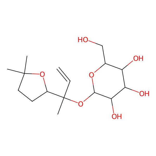 2D Structure of (2S,3R,4S,5S,6R)-2-[(2R)-2-[(2R)-5,5-dimethyloxolan-2-yl]but-3-en-2-yl]oxy-6-(hydroxymethyl)oxane-3,4,5-triol