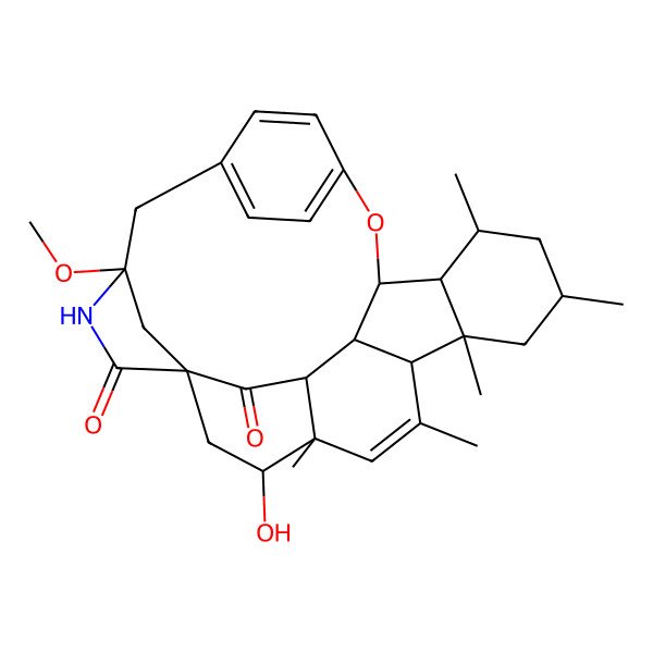 2D Structure of 3-Hydroxy-21-methoxy-4,6,8,10,12-pentamethyl-15-oxa-22-azaheptacyclo[12.9.3.216,19.11,21.04,25.07,26.08,13]nonacosa-5,16,18,28-tetraene-23,24-dione
