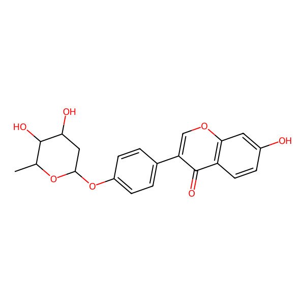 2D Structure of Daidzein-4'-(2-deoxy-alpha-L-fucopyranoside)