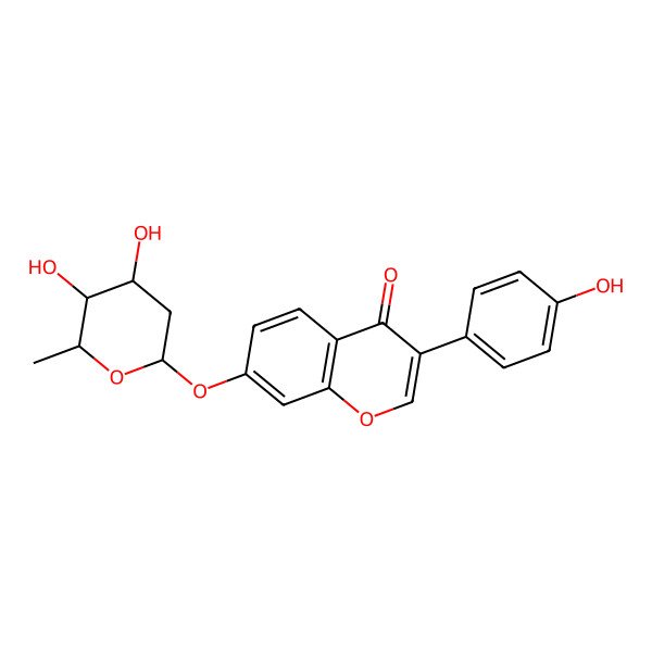 2D Structure of Daidzein-7-(2-deoxy-alpha-L-fucopyranoside)