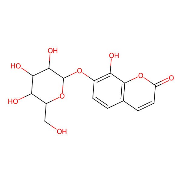2D Structure of Daphnin (daphnetin-7-O-glucoside)