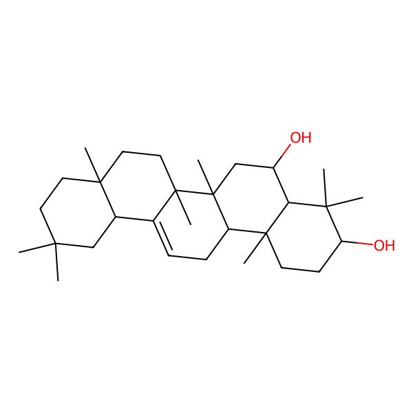 2D Structure of (3beta,6beta)-Olean-12-ene-3,6-diol