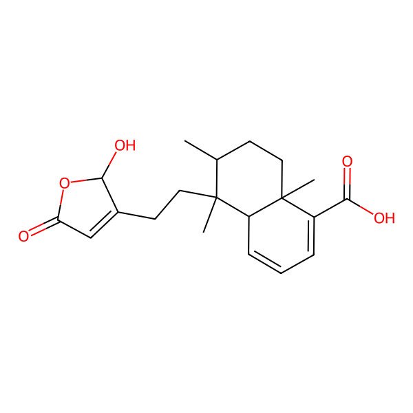 2D Structure of 5-[2-(2-hydroxy-5-oxo-2H-furan-3-yl)ethyl]-5,6,8a-trimethyl-4a,6,7,8-tetrahydronaphthalene-1-carboxylic acid