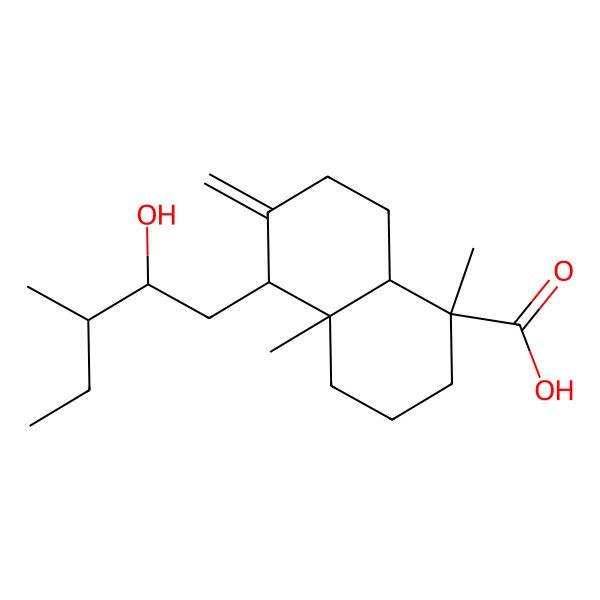 2D Structure of 5-(2-hydroxy-3-methylpentyl)-1,4a-dimethyl-6-methylidene-3,4,5,7,8,8a-hexahydro-2H-naphthalene-1-carboxylic acid