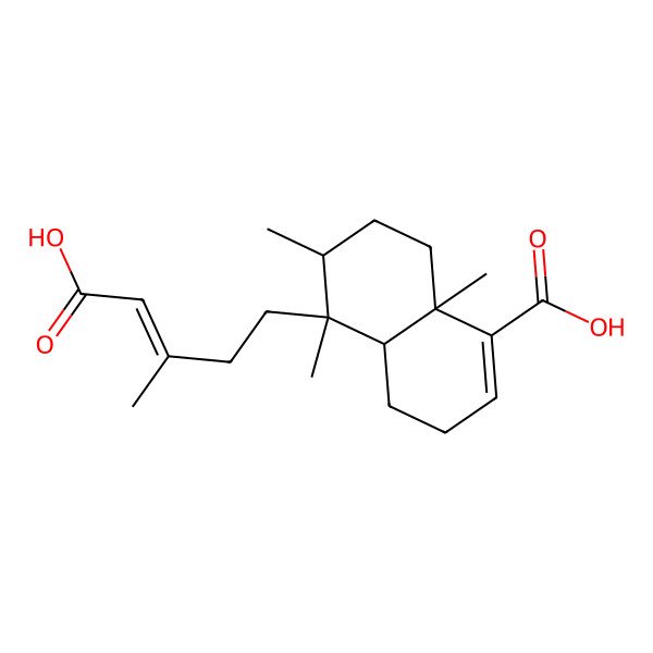 2D Structure of (4aS,5R,6S,8aS)-5-[(E)-4-carboxy-3-methylbut-3-enyl]-5,6,8a-trimethyl-3,4,4a,6,7,8-hexahydronaphthalene-1-carboxylic acid