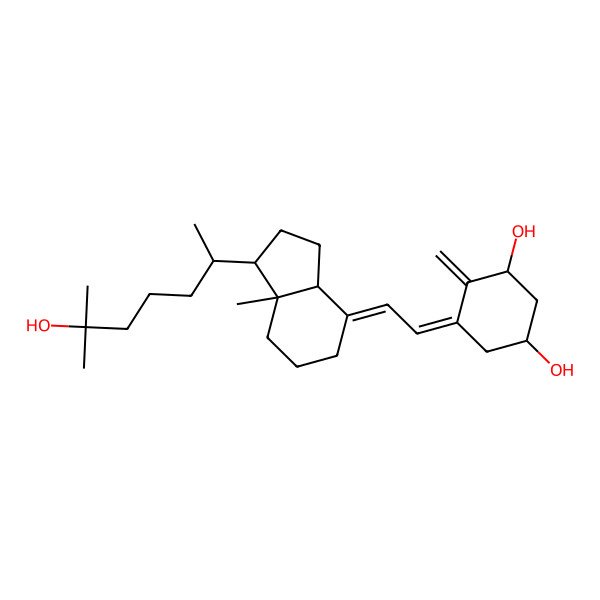 2D Structure of (1R,3S)-5-[2-[(1R,3aS,7aR)-1-[(2R)-6-hydroxy-6-methylheptan-2-yl]-7a-methyl-2,3,3a,5,6,7-hexahydro-1H-inden-4-ylidene]ethylidene]-4-methylenecyclohexane-1,3-diol