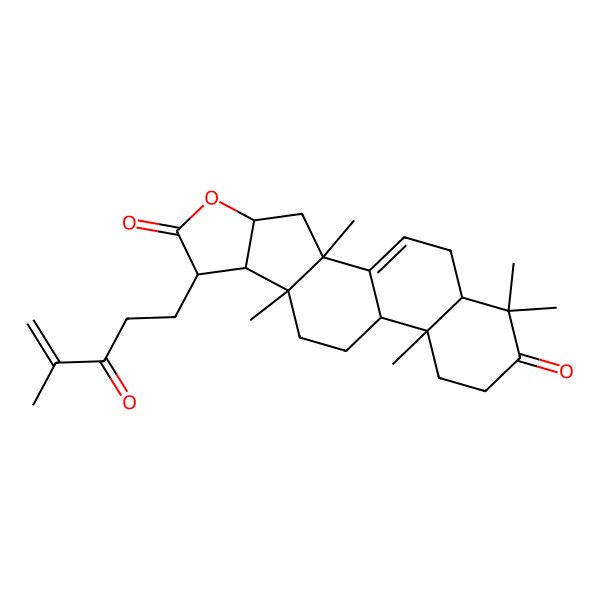 2D Structure of 2,9,13,17,17-Pentamethyl-7-(4-methyl-3-oxopent-4-enyl)-5-oxapentacyclo[10.8.0.02,9.04,8.013,18]icos-1(20)-ene-6,16-dione