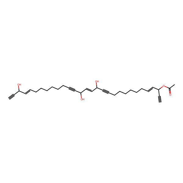 2D Structure of [(3S,4E,14S,15Z,17S,26E,28S)-14,17,28-trihydroxytriaconta-4,15,26-trien-1,12,18,29-tetrayn-3-yl] acetate