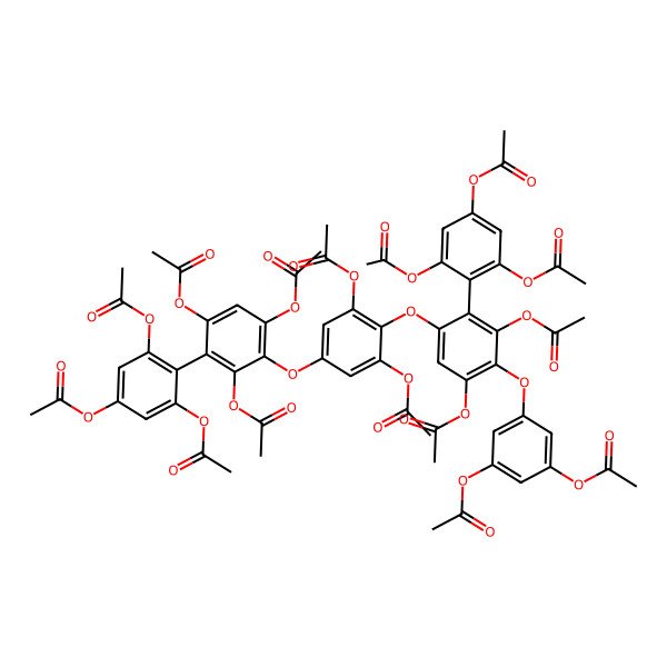 2D Structure of [3-Acetyloxy-5-[2,6-diacetyloxy-4-[2,6-diacetyloxy-4-[2,4,6-triacetyloxy-3-(2,4,6-triacetyloxyphenyl)phenoxy]phenoxy]-3-(2,4,6-triacetyloxyphenyl)phenoxy]phenyl] acetate