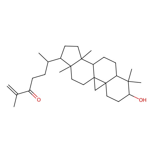 2D Structure of (6R)-6-[(1S,3R,6S,8R,11S,12S,15R,16R)-6-hydroxy-7,7,12,16-tetramethyl-15-pentacyclo[9.7.0.01,3.03,8.012,16]octadecanyl]-2-methylhept-1-en-3-one