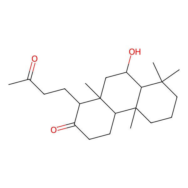 2D Structure of (1S,4aR,4bR,8aS,9S,10aR)-9-hydroxy-4b,8,8,10a-tetramethyl-1-(3-oxobutyl)-1,3,4,4a,5,6,7,8a,9,10-decahydrophenanthren-2-one