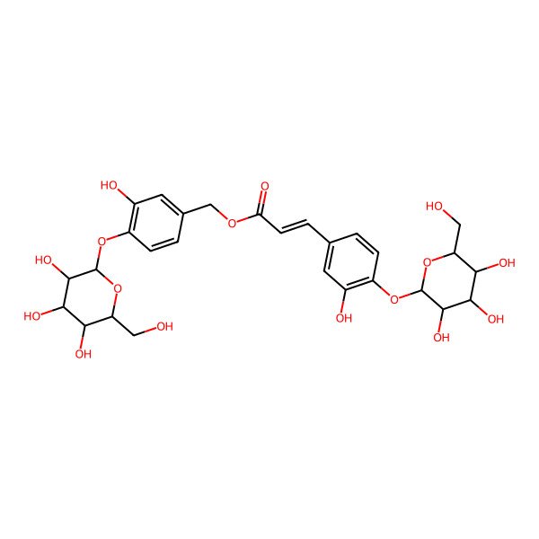 2D Structure of [3-Hydroxy-4-[3,4,5-trihydroxy-6-(hydroxymethyl)oxan-2-yl]oxyphenyl]methyl 3-[3-hydroxy-4-[3,4,5-trihydroxy-6-(hydroxymethyl)oxan-2-yl]oxyphenyl]prop-2-enoate