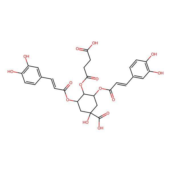 2D Structure of 4-(3-Carboxypropanoyloxy)-3,5-bis[3-(3,4-dihydroxyphenyl)prop-2-enoyloxy]-1-hydroxycyclohexane-1-carboxylic acid