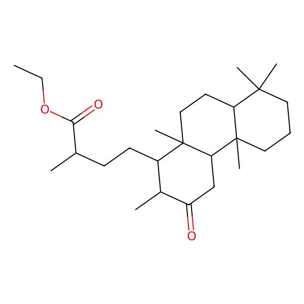 2D Structure of Ethyl 4-(2,4b,8,8,10a-pentamethyl-3-oxo-1,2,4,4a,5,6,7,8a,9,10-decahydrophenanthren-1-yl)-2-methylbutanoate