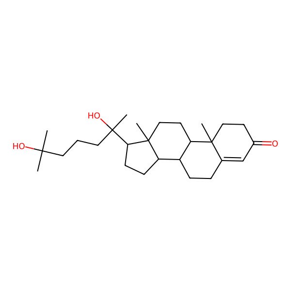 2D Structure of 17-(2,6-Dihydroxy-6-methylheptan-2-yl)-10,13-dimethyl-1,2,6,7,8,9,11,12,14,15,16,17-dodecahydrocyclopenta[a]phenanthren-3-one