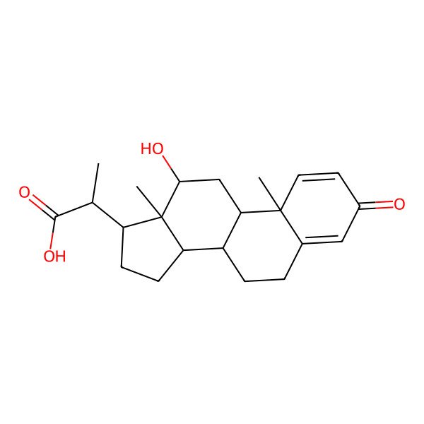 2D Structure of 2-(12-Hydroxy-10,13-dimethyl-3-oxo-6,7,8,9,11,12,14,15,16,17-decahydrocyclopenta[a]phenanthren-17-yl)propanoic acid