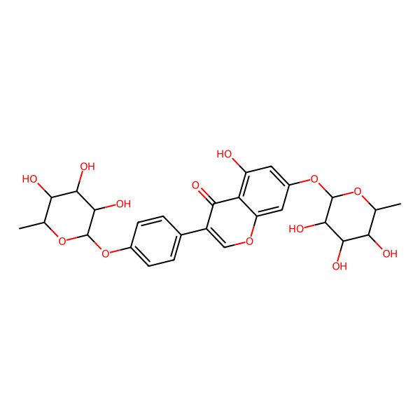 2D Structure of 5-Hydroxy-7-(3,4,5-trihydroxy-6-methyloxan-2-yl)oxy-3-[4-(3,4,5-trihydroxy-6-methyloxan-2-yl)oxyphenyl]chromen-4-one