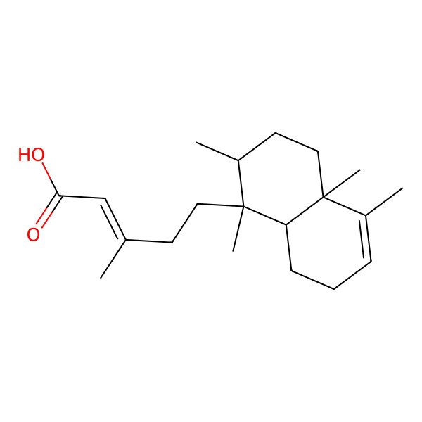 2D Structure of (E)-5-[(1R,2S,4aS,8aS)-1,2,4a,5-tetramethyl-2,3,4,7,8,8a-hexahydronaphthalen-1-yl]-3-methylpent-2-enoic acid