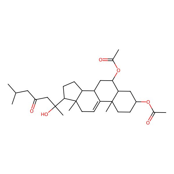 2D Structure of [(3S,5S,6S,8S,10S,13S,14S,17S)-6-acetyloxy-17-[(2S)-2-hydroxy-6-methyl-4-oxoheptan-2-yl]-10,13-dimethyl-2,3,4,5,6,7,8,12,14,15,16,17-dodecahydro-1H-cyclopenta[a]phenanthren-3-yl] acetate