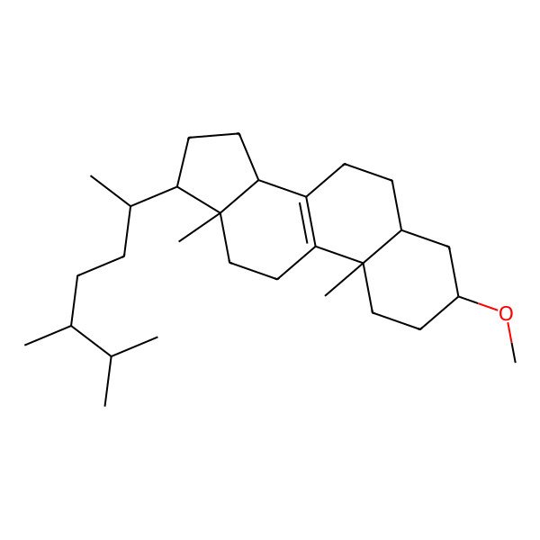 2D Structure of 17-(5,6-dimethylheptan-2-yl)-3-methoxy-10,13-dimethyl-2,3,4,5,6,7,11,12,14,15,16,17-dodecahydro-1H-cyclopenta[a]phenanthrene