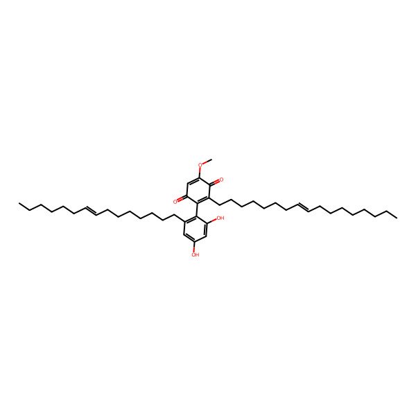 2D Structure of 2-[2,4-dihydroxy-6-[(Z)-pentadec-8-enyl]phenyl]-3-[(Z)-heptadec-8-enyl]-5-methoxycyclohexa-2,5-diene-1,4-dione