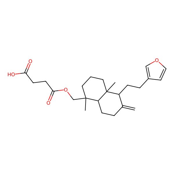 2D Structure of 4-[[5-[2-(furan-3-yl)ethyl]-1,4a-dimethyl-6-methylidene-3,4,5,7,8,8a-hexahydro-2H-naphthalen-1-yl]methoxy]-4-oxobutanoic acid