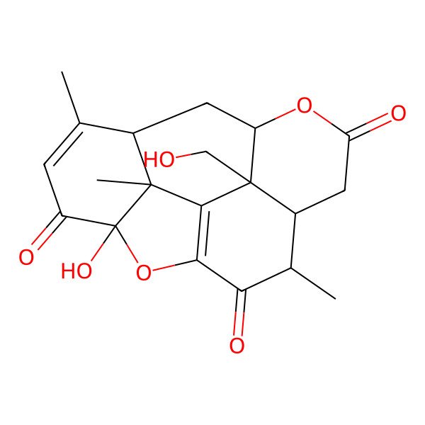 2D Structure of 5-Hydroxy-15-(hydroxymethyl)-2,9,17-trimethyl-6,13-dioxapentacyclo[12.3.1.05,17.07,16.010,15]octadeca-2,7(16)-diene-4,8,12-trione