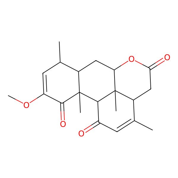 2D Structure of 4-Methoxy-2,6,14,17-tetramethyl-10-oxatetracyclo[7.7.1.02,7.013,17]heptadeca-4,14-diene-3,11,16-trione