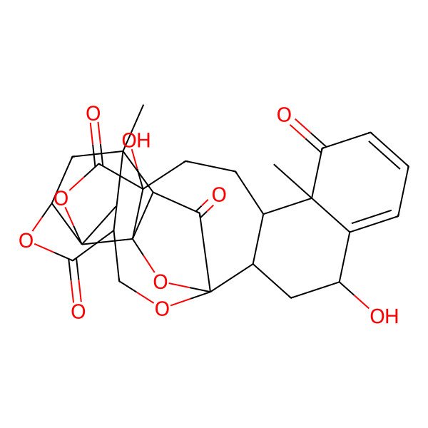 2D Structure of (1R,2S,5R,8S,9R,15S,17R,18R,21S,24R,26S,27S)-5,15-dihydroxy-2,9,26-trimethyl-3,19,23,28-tetraoxaoctacyclo[16.9.1.118,27.01,5.02,24.08,17.09,14.021,26]nonacosa-11,13-diene-4,10,22,29-tetrone