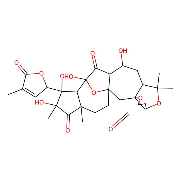 2D Structure of 12,15,17,18-tetrahydroxy-9,9,18,20-tetramethyl-17-(4-methyl-5-oxo-2H-furan-2-yl)-4,8,23-trioxahexacyclo[13.7.1.01,13.03,7.03,10.016,20]tricosane-5,14,19-trione