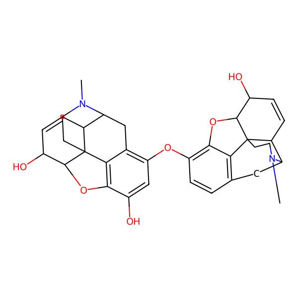 2D Structure of 11-[(7-hydroxy-3-methyl-2,4,4a,7,7a,13-hexahydro-1H-4,12-methanobenzofuro[3,2-e]isoquinolin-9-yl)oxy]-3-methyl-2,4,4a,7,7a,13-hexahydro-1H-4,12-methanobenzofuro[3,2-e]isoquinoline-7,9-diol