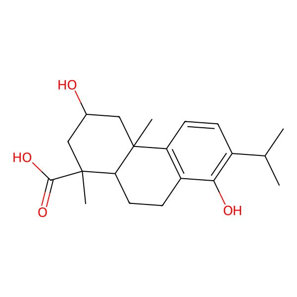 2D Structure of (1R,3R,4aS,10aR)-3,8-dihydroxy-1,4a-dimethyl-7-propan-2-yl-2,3,4,9,10,10a-hexahydrophenanthrene-1-carboxylic acid