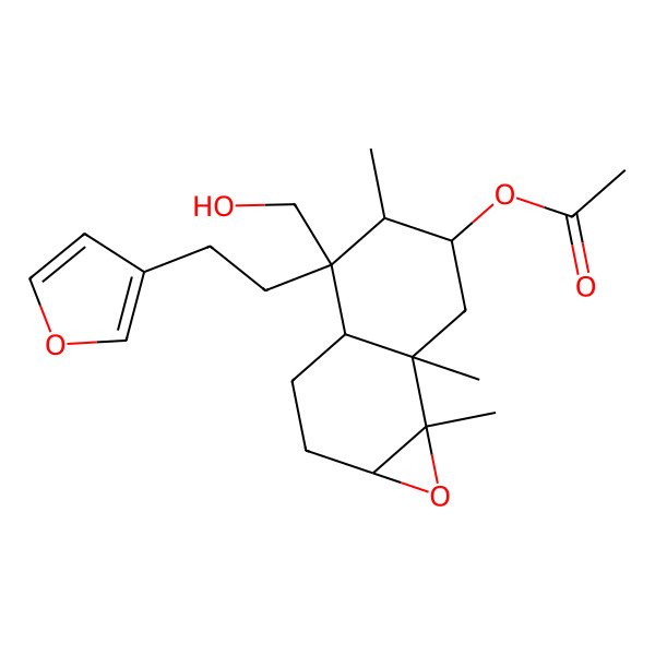 2D Structure of [4-[2-(furan-3-yl)ethyl]-4-(hydroxymethyl)-5,7a,7b-trimethyl-2,3,3a,5,6,7-hexahydro-1aH-naphtho[1,2-b]oxiren-6-yl] acetate